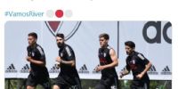 A HORAS DEL BRINDIS NAVIDEÑO, River estuvo entrenando en Ezeiza.