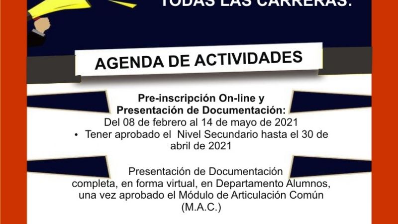 Preinscripción para aspirantes a primer año en la Facultad de Humanidades