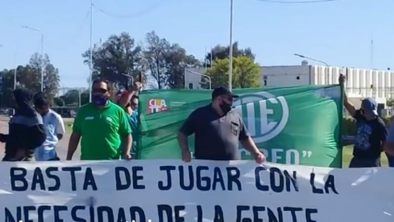 Piquete de municipales de Recreo en la ruta 157