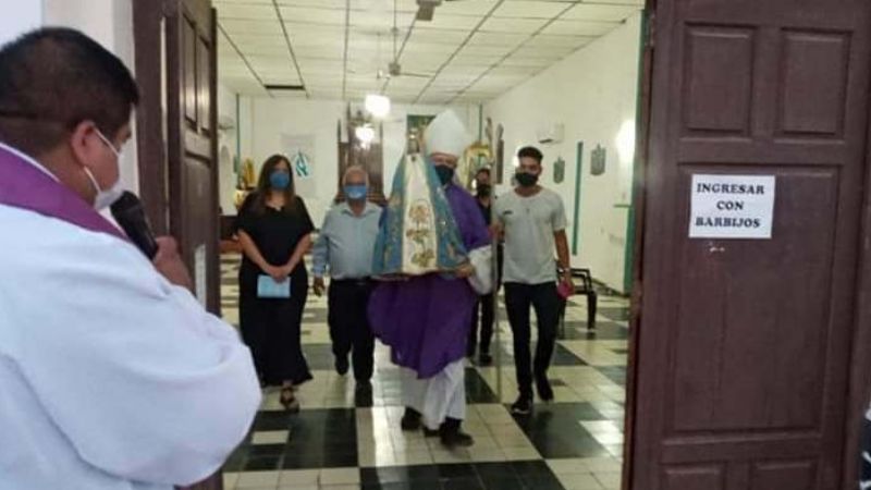 Bajada de la Virgen y bendición de la piedra basal del nuevo templo