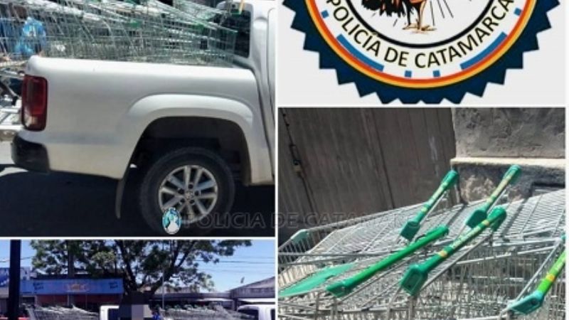 Recuperan carros de supermercado sustraídos