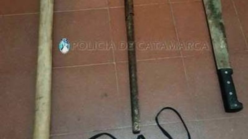 Mujer denunció a su pareja por un robo y hubo amenazas con machete y picota
