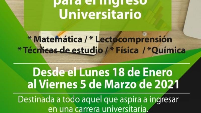 Tutorías virtuales de apoyo y preparación para el ingreso universitario