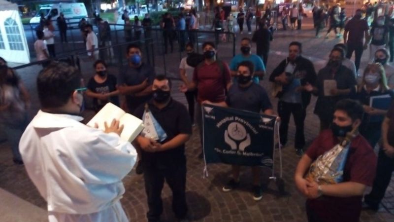 Personal del Hospital Malbrán peregrinó hasta el Santuario