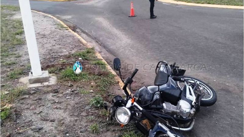 Motociclista se cayó en la ruta 1