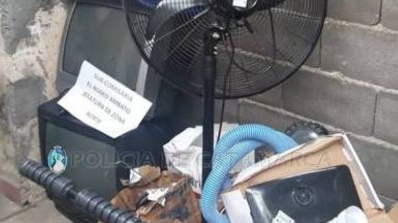 Encontraron varios elementos abandonados en El Rodeo