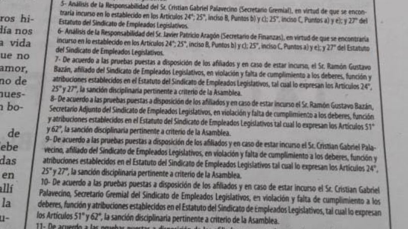 Caldeada y bochornosa asamblea del Seleg