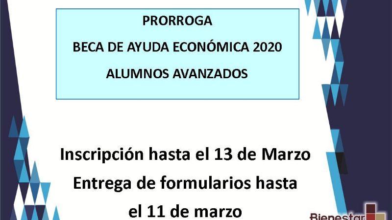 Se prorrogan las inscripciones para Becas de Ayuda Económica