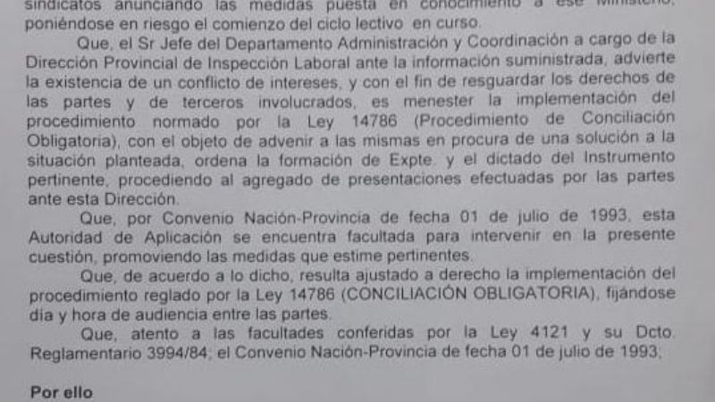 Gremios rechazaron la propuesta del Gobierno y se dictó la conciliación