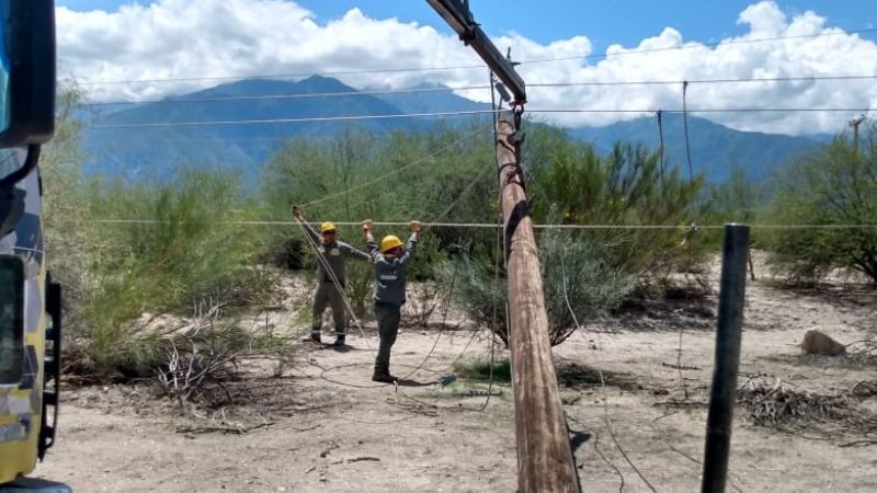 Operarios de la EC SAPEM repusieron 45 postes en Saujil