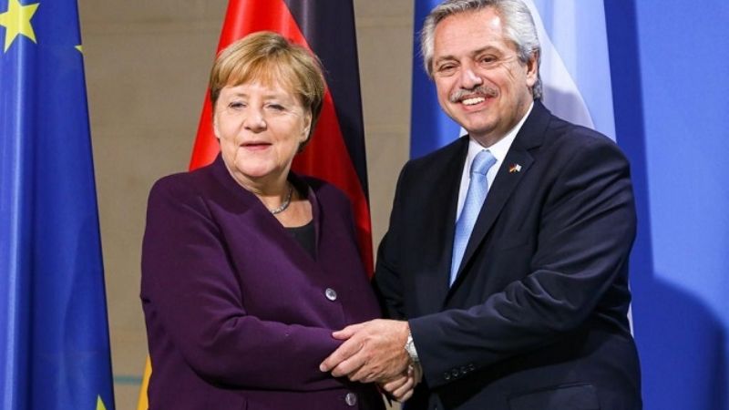 El presidente Fernández se reunió con la canciller alemana, Angela Merkel