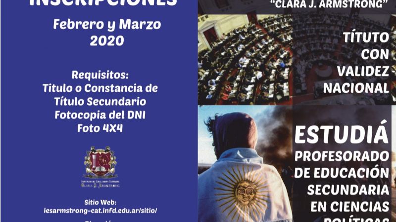 Inscripciones abiertas para el Profesorado en Ciencias Políticas