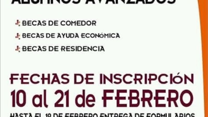 Inscripciones para Becas Comedor, Residencia y de Ayuda Económica