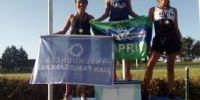PODIO 10.000 MTS. MUJERES, con Nadine Vilca, subcampeona.