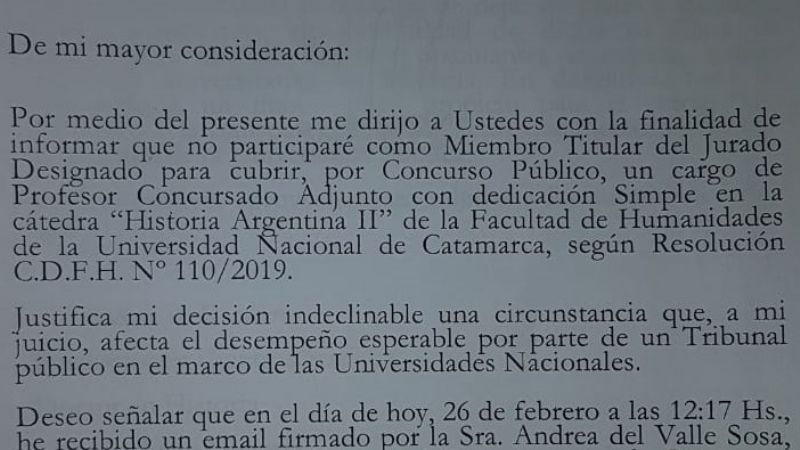 Escándalo por un concurso para cubrir cargo en Humanidades