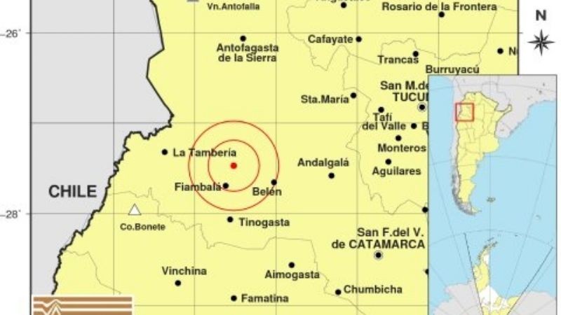 Sismo cerca de Fiambalá