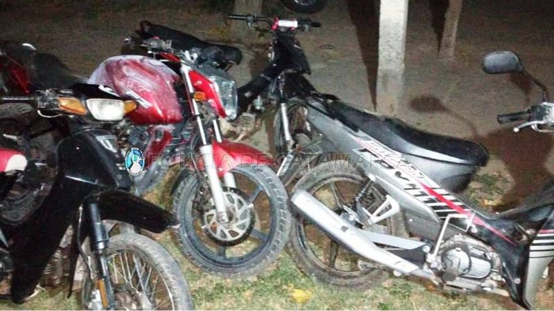 Recuperan cuatro motos robadas y secuestran motopartes