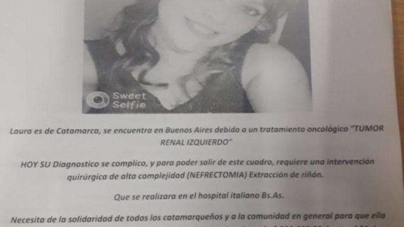 Piden ayuda para joven catamarqueña por una compleja intervención