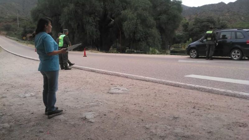 Controles sanitarios y de seguridad en los ingresos a Belén