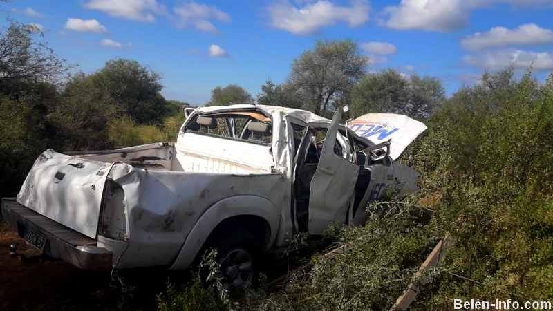 Falleció el conductor de la camioneta que volcó en Belén