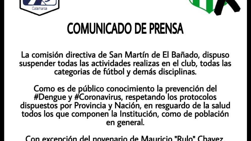 San Martín solo mantiene el novenario por el “Rulo” Chávez