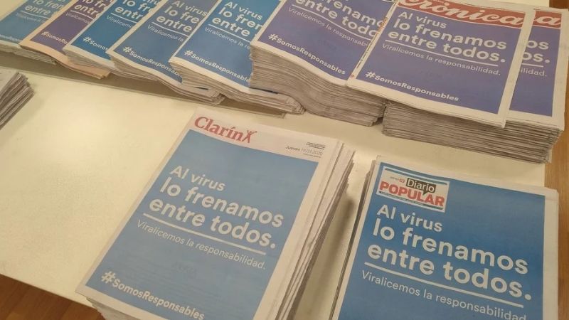Tapa única en los diarios: “Al virus lo frenamos entre todos”