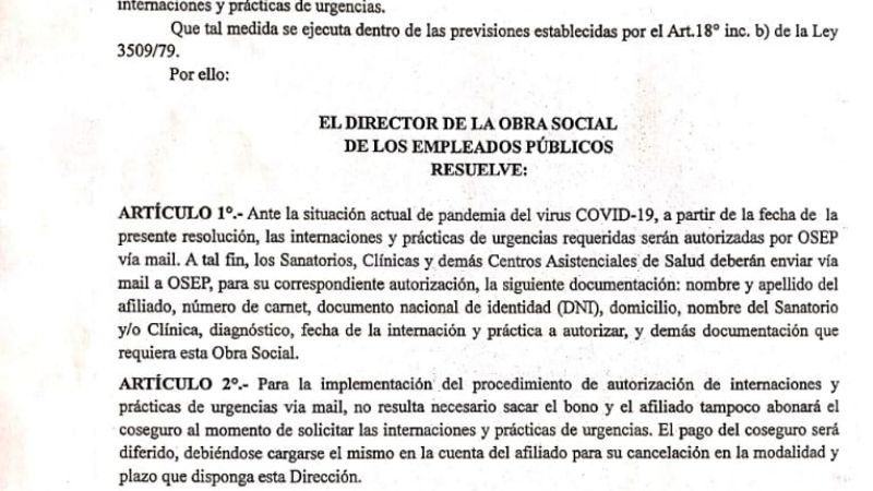 Nuevo procedimiento de autorización para internaciones y urgencias