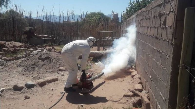 Siguen las tareas de fumigación y descacharrado en Tinogasta