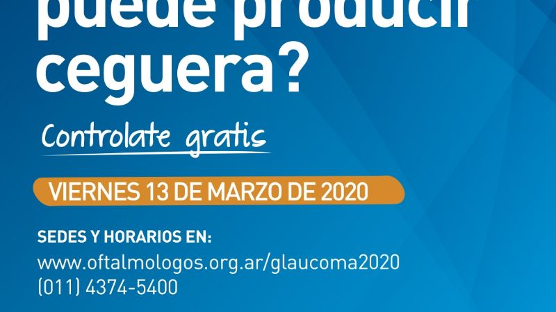 Oftalmólogos de todo el país harán chequeos gratuitos de glaucoma