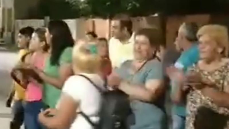 El ex intendente Herrera en la marcha de cesanteados