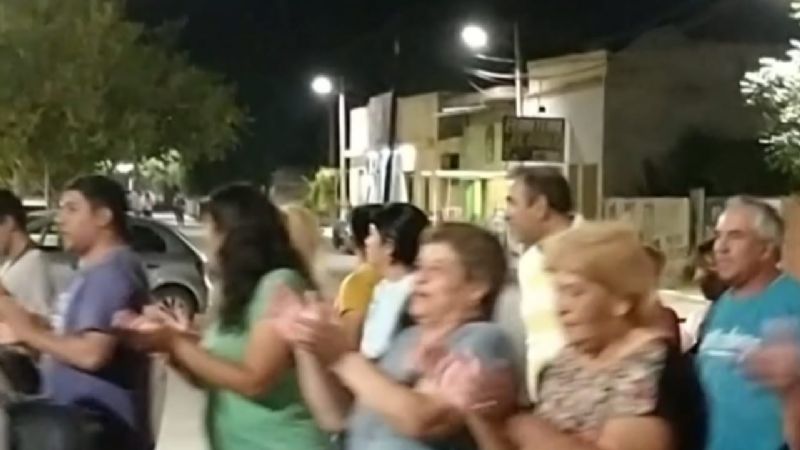 El ex intendente Herrera en la marcha de cesanteados