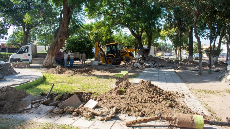 Avanza la remodelación de la plaza de San Isidro