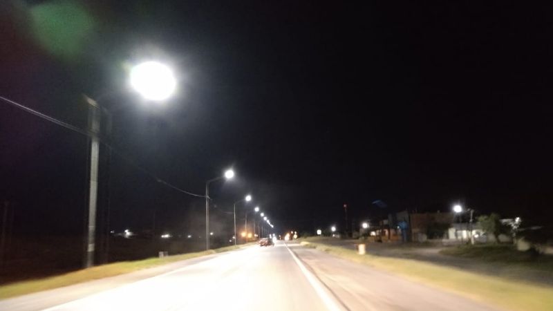 Probaron iluminación LED en ruta nacional 157