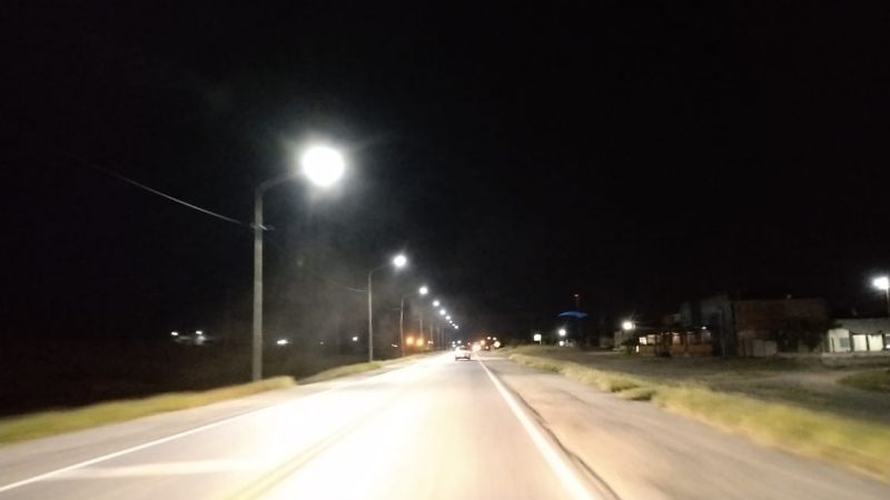 Probaron iluminación LED en ruta nacional 157