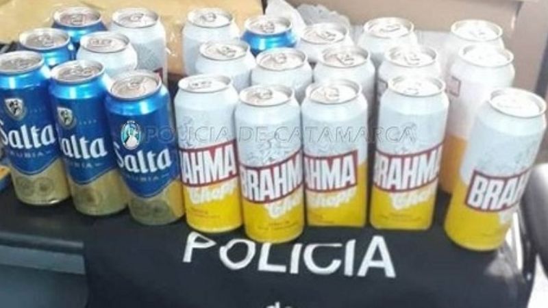Recuperan latas de cervezas robadas y aprehenden a dos sujetos