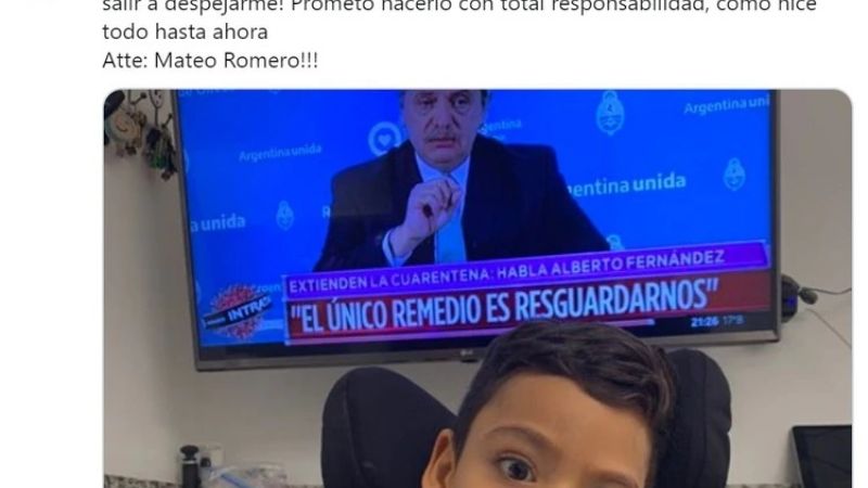 La gratitud de Mateo Romero por los anuncios del Presidente
