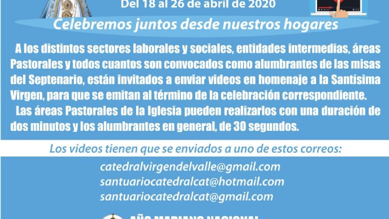 Transmiten por los medios y las redes sociales el Septuagenario de la Virgen