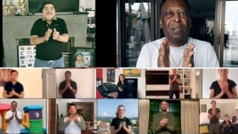 Maradona y Pelé unidos en el aplauso a trabajadores de la salud