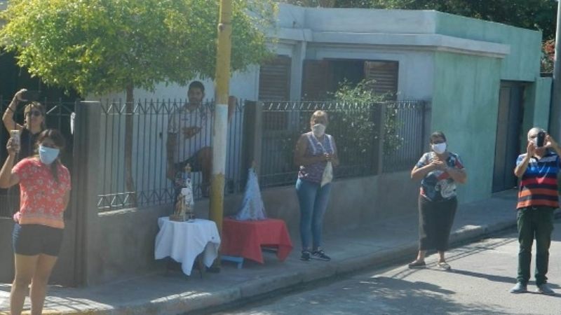 La Madre del Valle llegó al sector  de La Chacarita y Banda de Varela