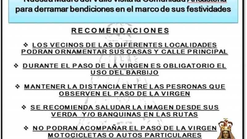 La Madre del Valle visita localidades del interior