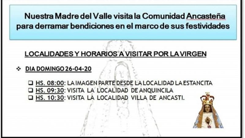 La Madre del Valle visita localidades del interior