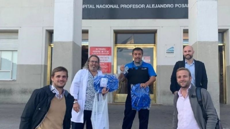 Caruso donó máscaras protectoras a trabajadores de la salud