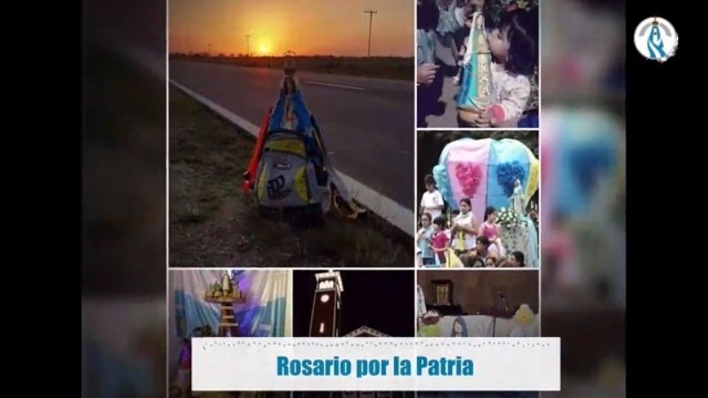 Devotos de la Virgen de todo el país se unieron  para rezar el Rosario