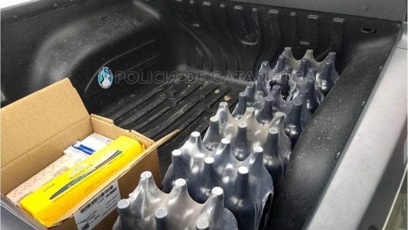 Capayán: secuestran cajas de vino, huevos, fiambres, y leche