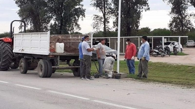 Ruta 157: comenzó la obra de iluminación en el acceso norte