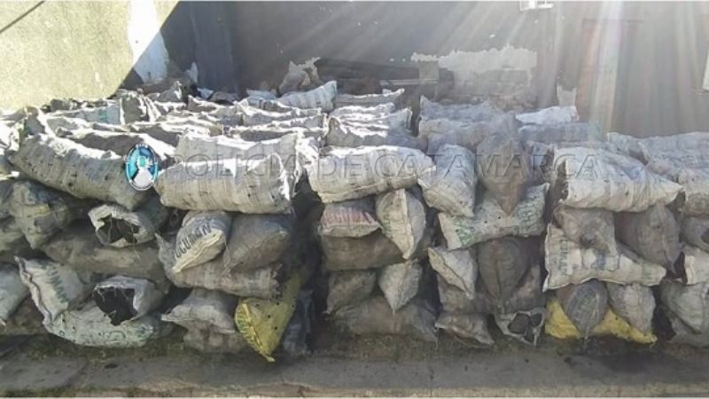 Le secuestran casi 300 bolsas de carbón