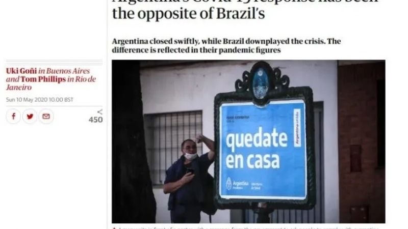 Elogian las medidas argentinas contra el Covid-19