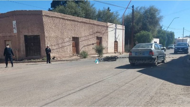 Choque en Fiambalá dejó un motociclista herido