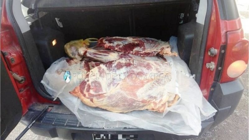 En una EcoSport llevaba un animal faenado