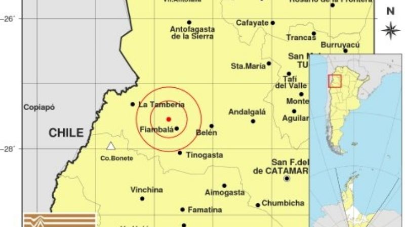 Temblor cerca de Fiambalá